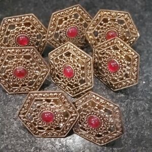 8 brass napkin rings